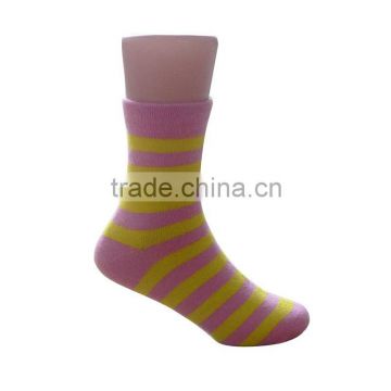 GSC-35 Custom fashion elite yellow striped bamboo kids socks young girl tube socks
