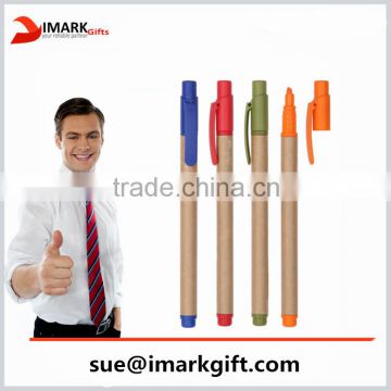 Multi-color Highlighter Paper Pen/ Promotion Paper Pen With Cap