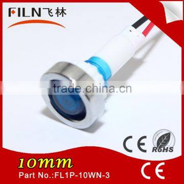 IP67 high light 10mm 12v mini led indicator light with 20cm wire metal eyelet