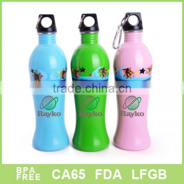 600ml Curving style children sports bottle with nice color coating