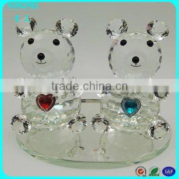 Various shape high quality crystal panda cellphone display stand for gift