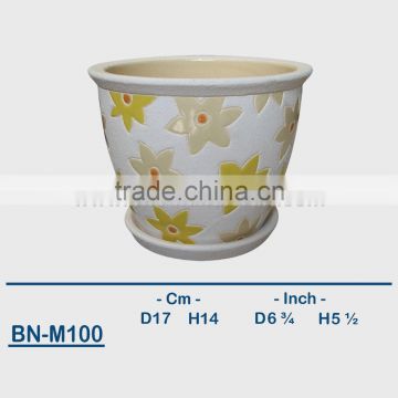 Vietnamese Ceramic Sandblasting Mini Flower Pot BN-M100