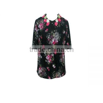 2015 Spring/Summer Woman Fashion Design Black Lace Shirt&Blouse