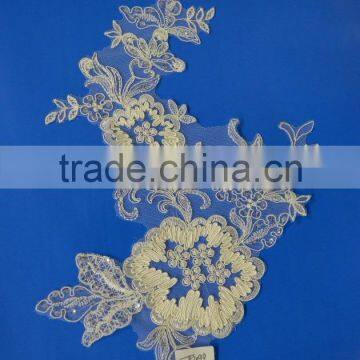New design indian beaded fabrics garment accessories embroidery lace flower