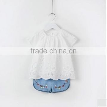 2018 new design 0-24 month toddle white embroidery dress