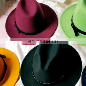 21colors Men Wide Brim Fedora Jazz Hat For Women Solid Color Wool Felt Hats British Vintage Panama Trilby hats
