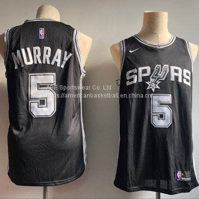 San Antonio Spurs #5 Murray Black Jersey
