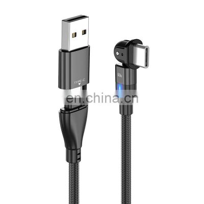 Wholesale PD60W 180 Degree Charging Cable 3A Fast Charging Laptop Data Cable USB C Charging Cable