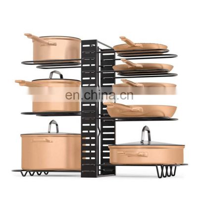 Multi-layer Adjustable Multifunction Kitchen pan rack pod storage organizer, Pot Pan Lid Organizer Holder Rack Shelf