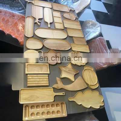 Vietnam Manufacturer High Quality Wooden Platter Tray Cheap Wholesale Customized Size Decor Platter Table