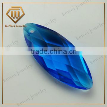 Wholesale Price Marquise Drill A Hole Blue Glass Gemstone
