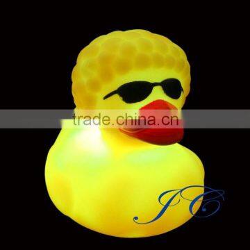 2015 sounds activated flashing led duck with logo