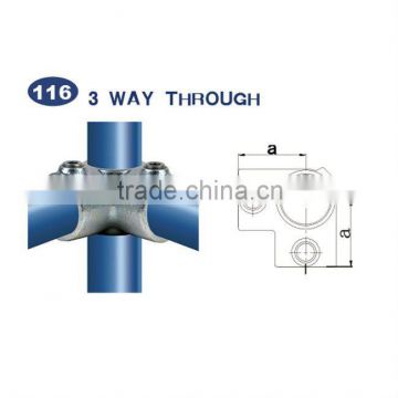 3 way through malleable iron pipeclamp fitting