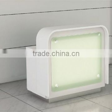 Cloth shop glass reception desk with LED light inside                        
                                                Quality Choice