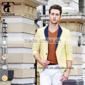 2016 Good quality Mens Fashion Linen Blazer of Various Colors Single Button