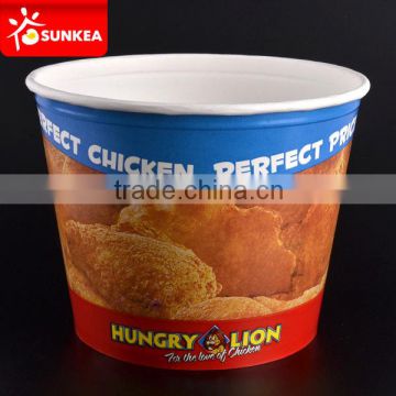 130oz custom logo grease resistant sturdy paper fried chicken bucket