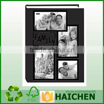 Collage Frame Embossed "Family" Sewn Leatherette Cover 300 Pocket Photo Album