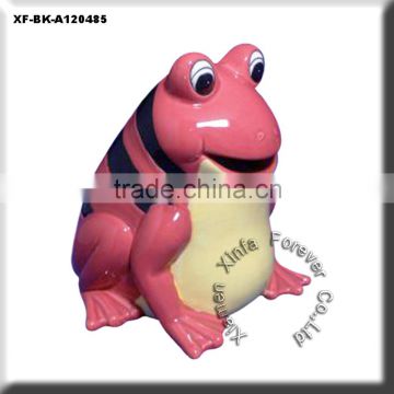cute unpainted hobby bisque frog money box