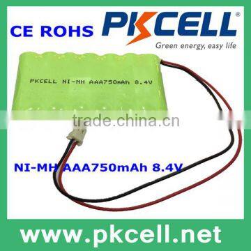 8.4V AAA750mAh NiMH Battery Pack (CE/ROHS approval) from Shenzhen PKCELL