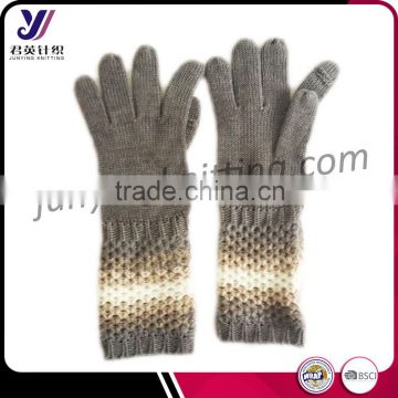 2016 Hot fashion winter long cuff woolen felt knitted gloves factory wholesale sales (accept the design draft)