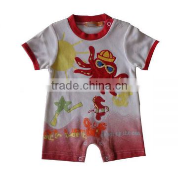 2013 white summer rompers baby clothing with cute printing