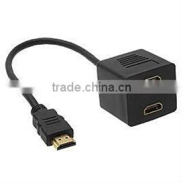Brand New HDMI Male to 2x HDMI Female Y Splitter Adapter Cable