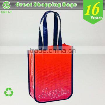 On-trend utility recycle glossy laminated tote shopping bag reusable