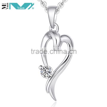 Necklace Chain 925 Sterling Silver Heart Pendant New Fashion Jewelry Charm Gift