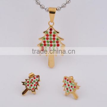 christmas tree jewelry set,18k gold jewelry for women(RJS1048)