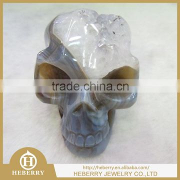 Wholesale Crafted Unique Quartz Rock Carved Crystal Skull with high quality