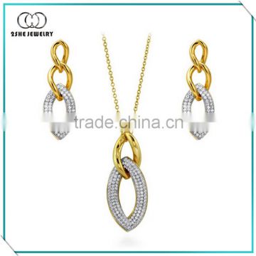 High Quality Gold Plated Sterling Silver CZ Wedding Fashion Jewelry