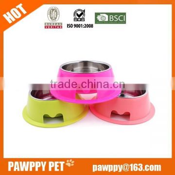 Melamine anti-slip stainless steel dog bowl