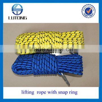 High-strength lifting rope with snap ring