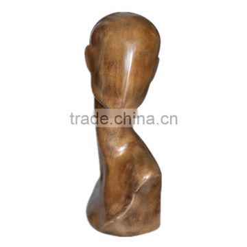 2016 hot sale long neck abstract egg wooden mannequin head for hat display