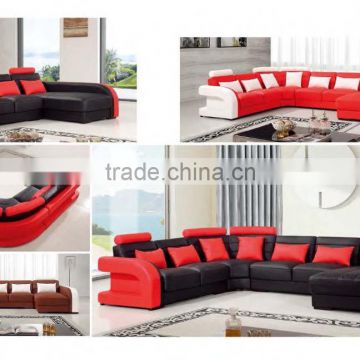 Bisini Luxury Living Room Red Leather Sofa Furniture