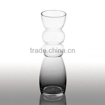 clear slim wavy glass vase