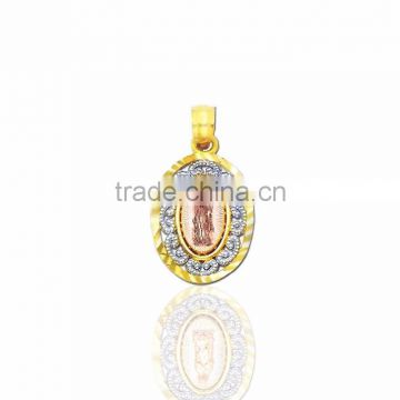 Three Tone plated fancy mother Mary Pendant