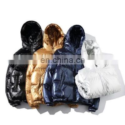 RDS Certified Gold Silver Shiny Custom Hooded Over Size Thick Goose Duck Down Feather Parkar Winter Jacket Men