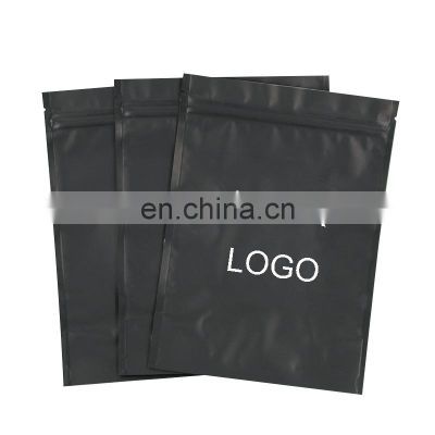 100% recycle biodegradable custom Logo resealable matte black pvc foil mylar ziplock bags stand up pouch