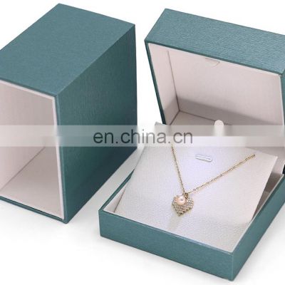 Custom   Logo Wholesale Blue Color Paper pendant Box Jewelry Box