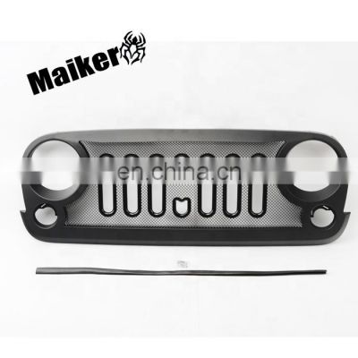 Front Grille with mesh for Jeep Wrangler jk 07+ accessories black ABS grille for Jeep Auto