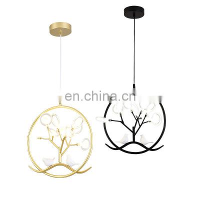 Modern Ring Hanging Light Nordic Design Tree Branch Decor Pendant Light Indoor Kitchen Dining Room Restaurant LED Chandelier