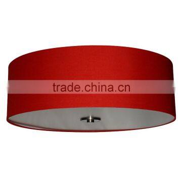Round silk look 22"chili pepper red fabric lamp shade (Store en tissu/Pantalla de tela)with an elegant traditional colour