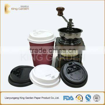 Custom disposable coffee cups with button lids