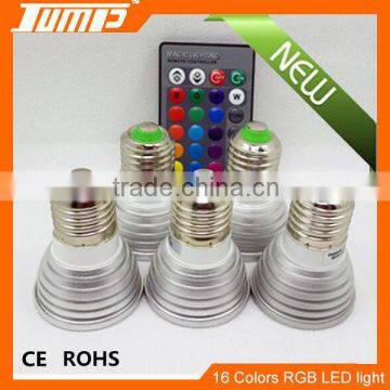 Factory competitive price E27 3W IR remote control LED light colorful LED spot light