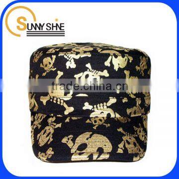 Sunny Shine fitted golden printed skull caps leisure hat