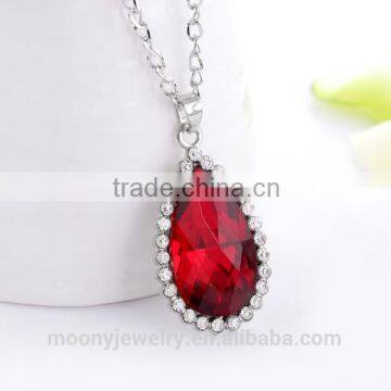 Women beautiful crystal necklace new water droplet design female necklace best seller necklace jewelry