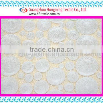 Rope coiling embroidery fabric for evening dress