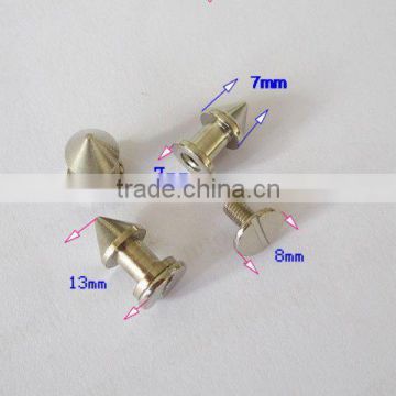 Factory supply brass spike screw button stud for purse