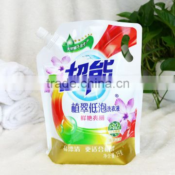 liquid stand up nozzle pouch for laundry detergent packaging bag
